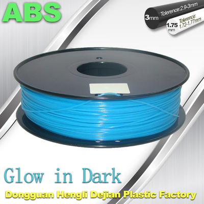 ABS は濃紺の ABS フィラメントの暗い 3d プリンター フィラメント 1.75/3mm の白熱で光ります