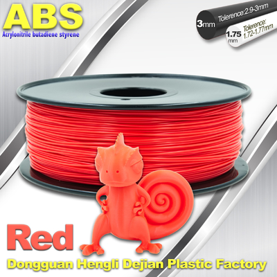 多色よい伸縮性の1.75mm/3mmのABS 3Dプリンター フィラメントの赤