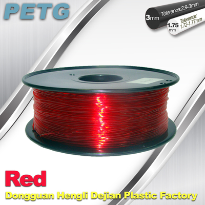 Hightの透明な赤PETG 3Dプリンター フィラメントの酸およびアルカリの抵抗1.0kg/ロール