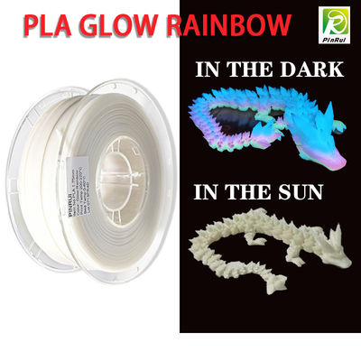 PINRUI Glow Rainbow PLA 1kg 1.75mm レインボー ホワイト 3Dプリンター 3Dプリンター用 暗黒プラスチックで色を変える